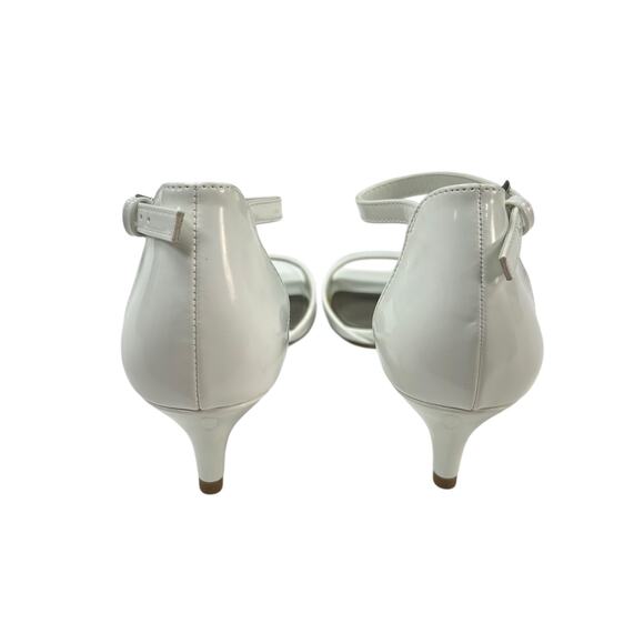 Worthington Glossy White Garnet Open Toe Kitten Heel Pumps Womens 9 - Picture 7 of 9